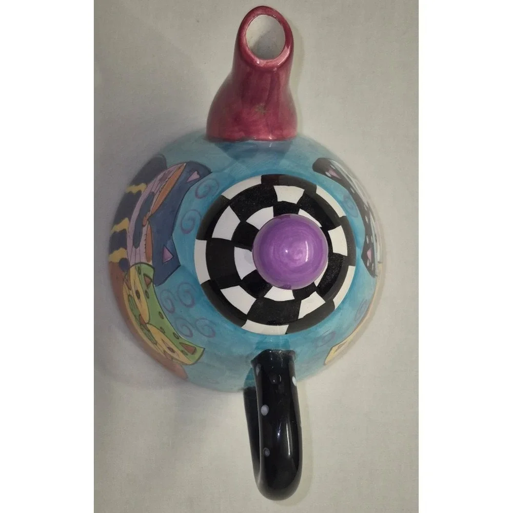 VTG‎ Collectible Milson & Louis Ceramic hand painted teapot whimsical cat art